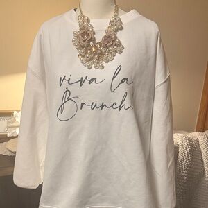 Glitz White Crew Neck Sweater
